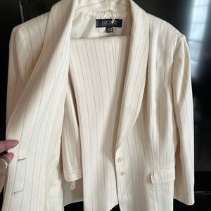 Winter white pant suit.